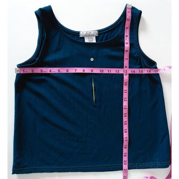 Nino Wong Tank Top Small Vintage Preppy Coastal Grandma Lagenlook Minimalist 90s - Picture 6 of 11